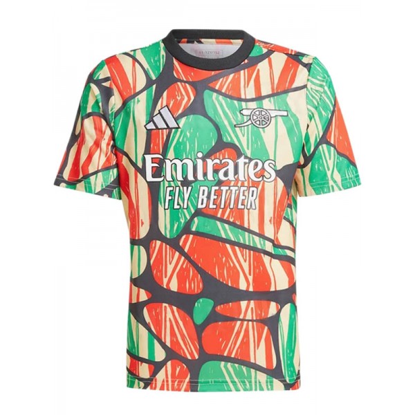 Arsenal maglia da allenamento pre-partita divisa da calcio da uomo verde arancione kit da calcio top maglia sportiva 2024-2025